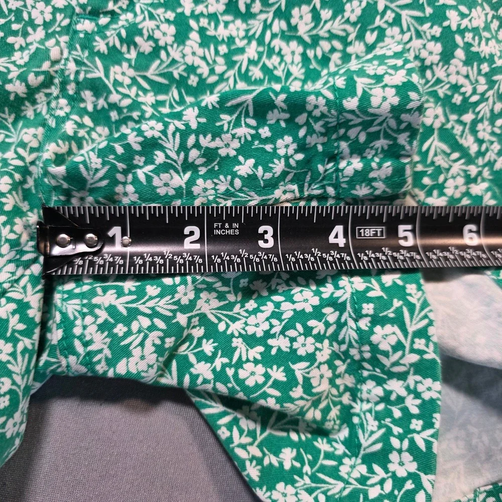 Market &‎ Spruce Green Floral Shorts Womens 6 Cotton Stretch Botanical Print